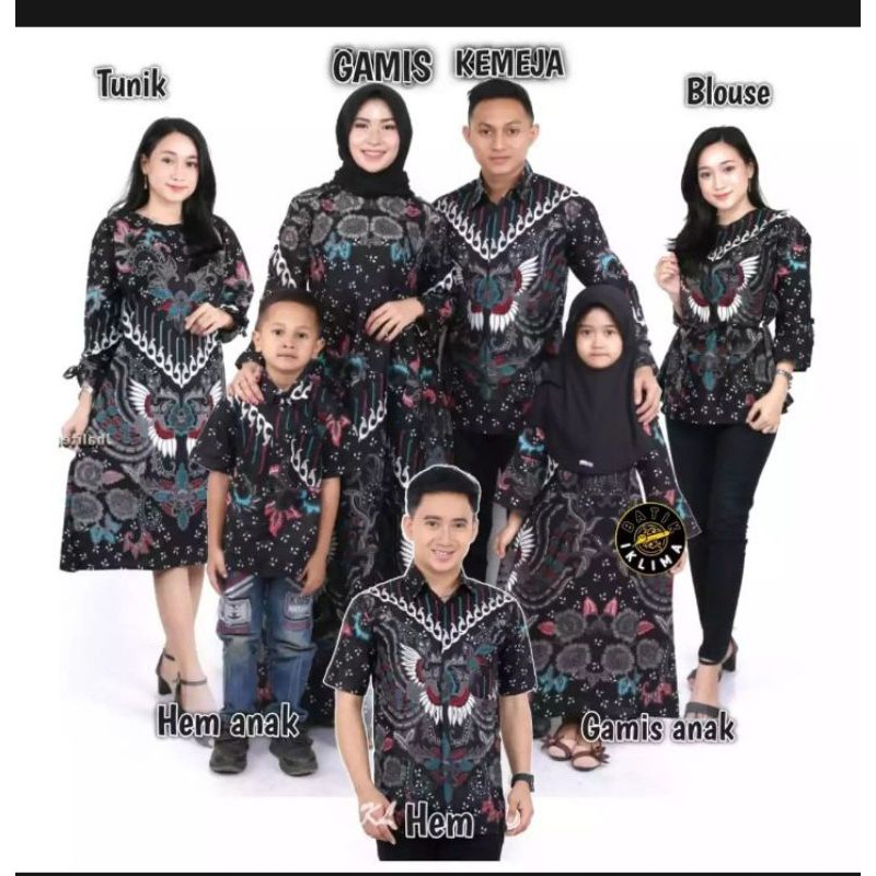 Sarimbit/couple batik keluarga sania ruffle ndoro jowi batik couple keluarga terkomplit dan terbaru