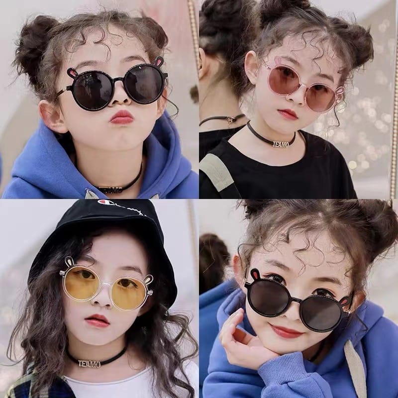 AZAHRA Kacamata Anak New Trend/Fashion Anak Terbaru Telinga Kelinci Transparant Anti Blue Light Kacamata Hitam High Quality Import