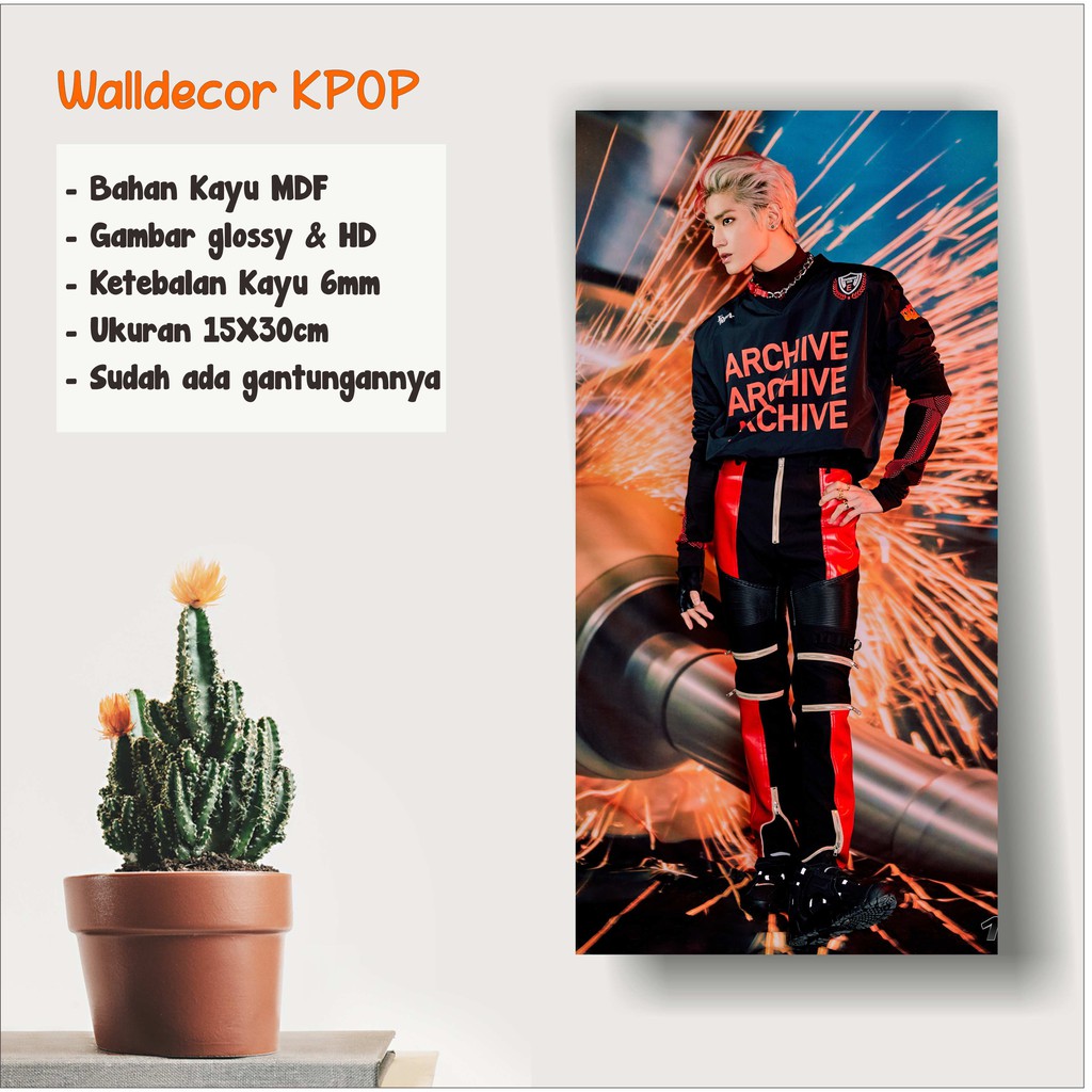 Walldecor SuperM Taeyong Ukuran 15x30cm Wall Decor Poster Kayu Hiasan Dinding KPOP Korea