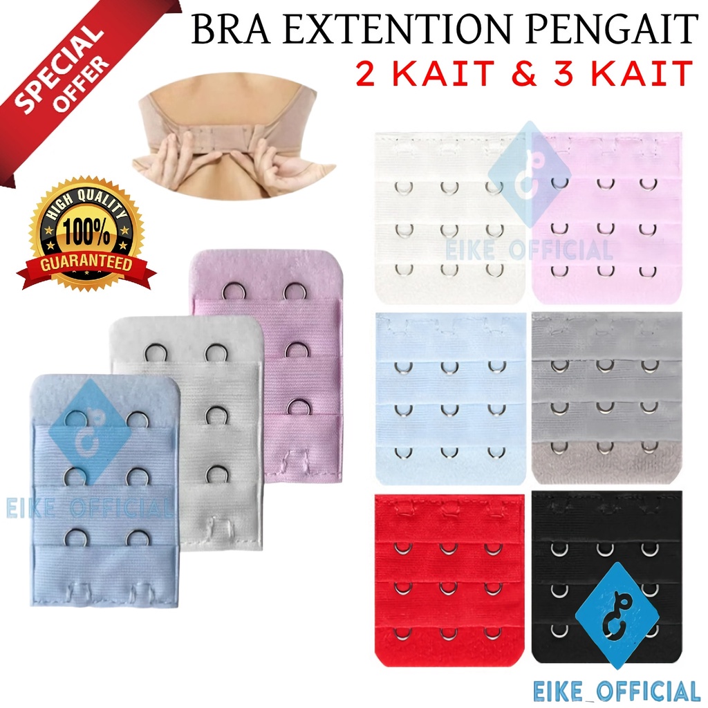 [EIKE] BRA EXTENTION 2 DAN 3 KAIT / BRA EXTENDER PENGAIT TALI BH / SAMBUNGAN PENGAIT BH 2 BARIS DAN 3 BARIS / PENGAIT BH