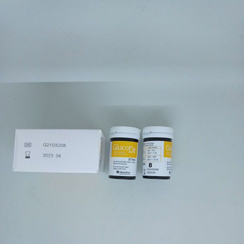 strip glucoDR gula darah Biosensor/ stik glucose Gluco Dr Bio Sensor AGM 2100 isi50pcs - 2botol