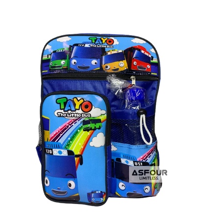 Tas ransel anak karakter tayo batman spiderman free botol minuman tas anak laki laki