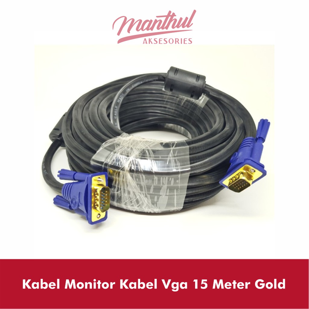 Kabel Monitor Kabel Vga 15 Meter Gold