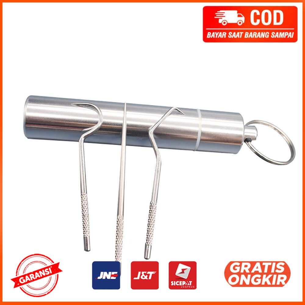 Tusuk Gigi Stainless Steel Toothpick Set TP0554
