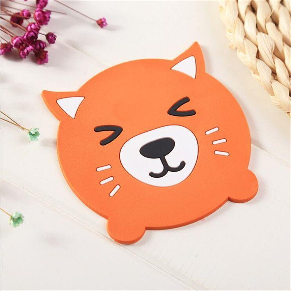 Solighter Silicone Coaster Cute Pad Hewan Aksesoris Dapur