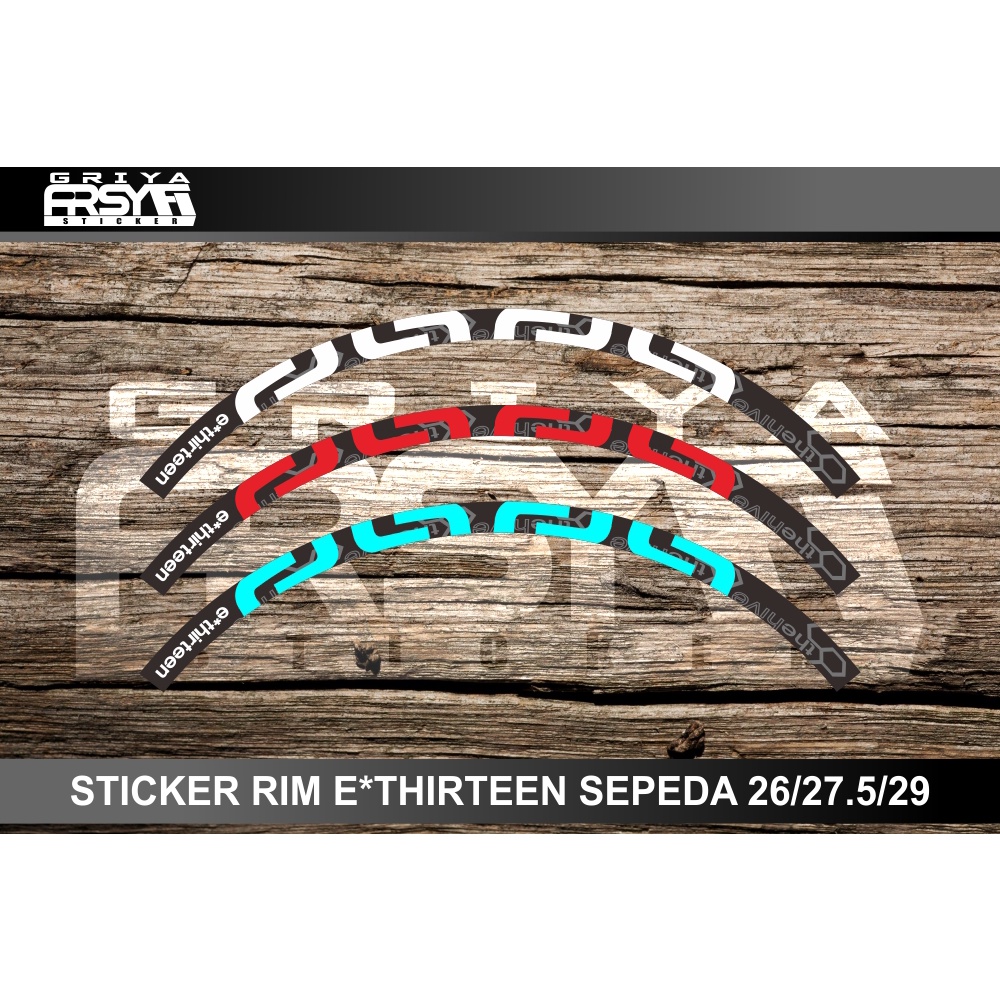 Decal Sticker Velg Sepeda E-Thirtheen Sticker Rims Sepeda MTB 26 inch 27,5inch - 29 inch