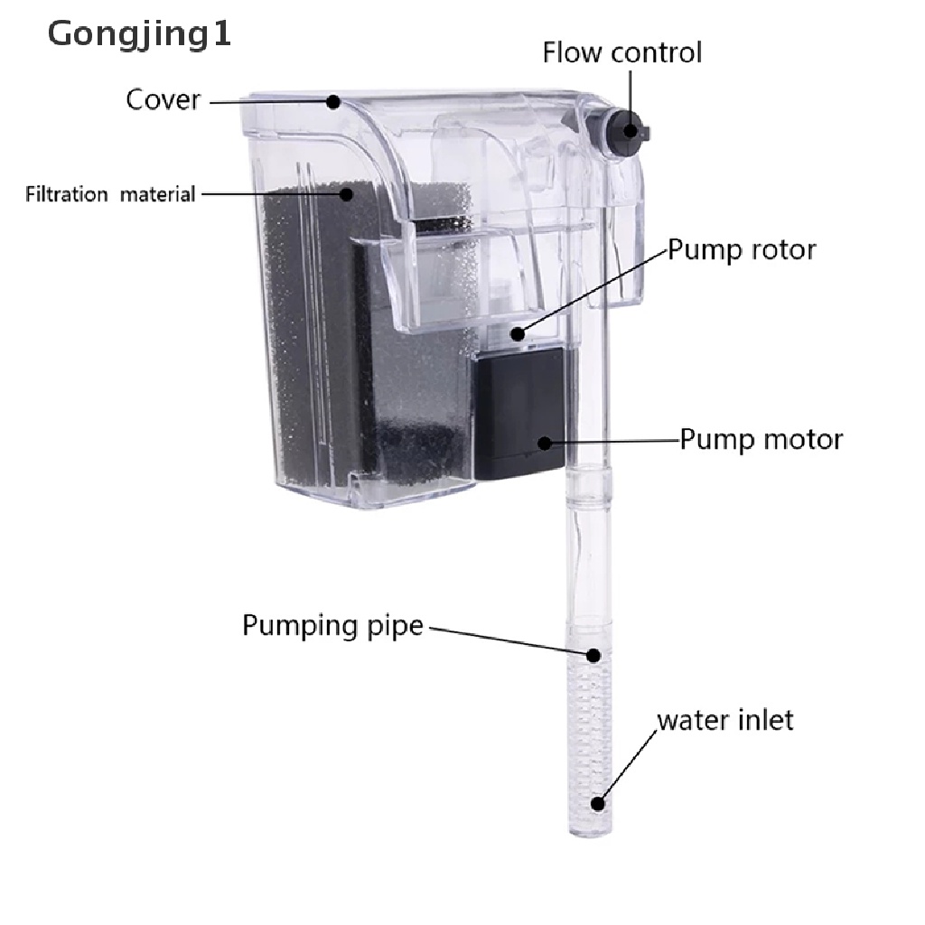 Gongjing1 Filter Pompa Oksigen Eksternal Untuk Akuarium Ikan