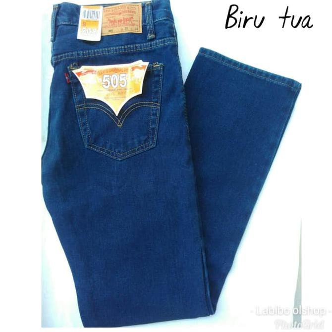 V7Rl Celana Jeans Levis 505 Regular/ Standar Pria - Hitam, 29 6Gxk