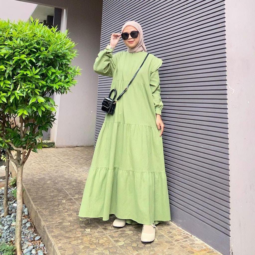 1KG MUAT 4PCS | LESTA DAILY DRESS MAXY PANJANG RUFFLE HITS OOTD SELEBGRAM FASHION GROSIR MURAH WANITA