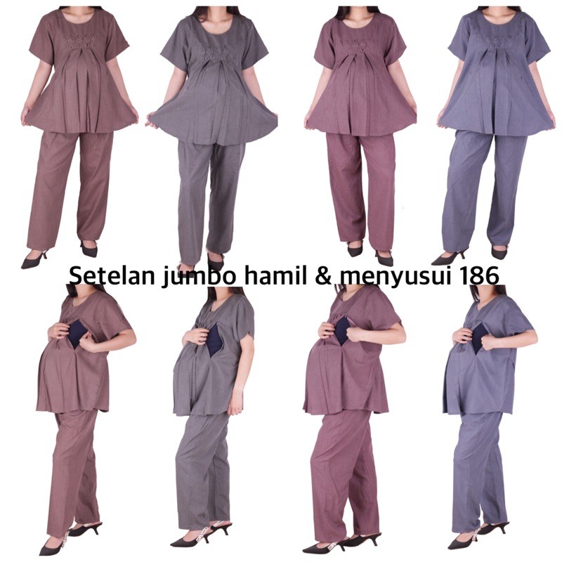 setelan hamil menyusui jumbo 186 baju hamil