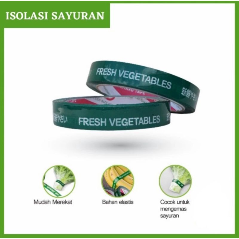 

DAIMARU Lakban Sayur.dan Buahan, Isolasi Fresh Vegetable Organik Hidroponik uk 18mm x 50 meter