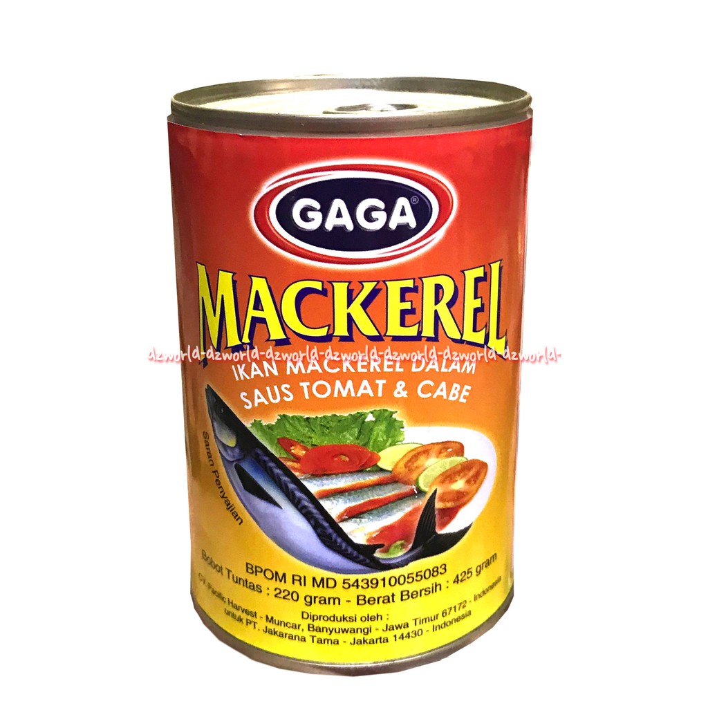 

Gaga Mackerel 425 gr ikan mackerel olahan dengan saus tomat dan saus cabe