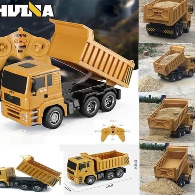 Mobil Remot Huina 1332 Rc Dump Truck 1/18 6Ch Mainan Remote Alat Berat