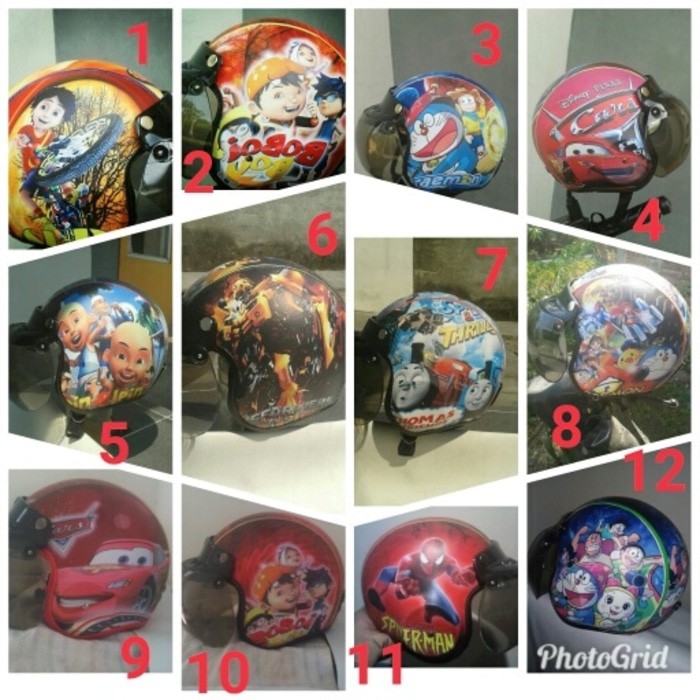 helm bogo anak 3-8  tahun motiv cowok