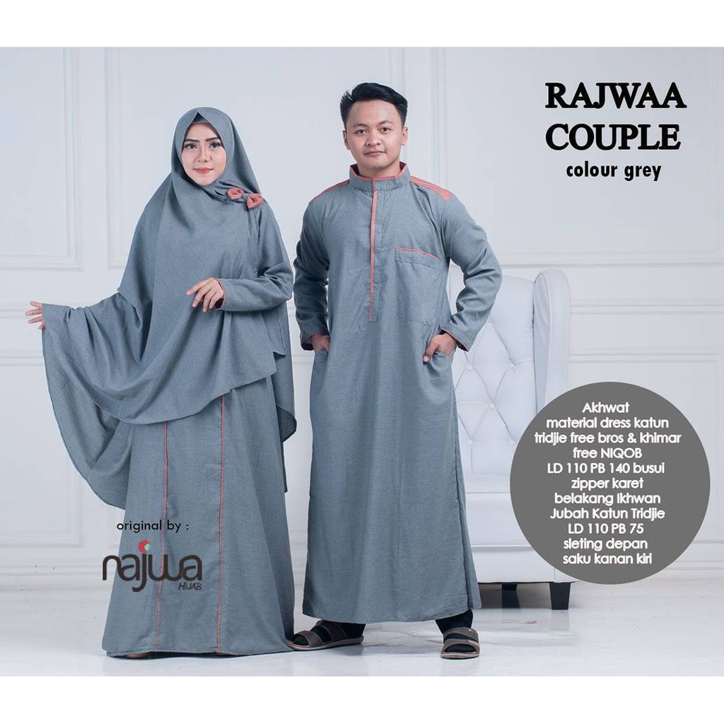  Couple  Keluarga Rajwaa Couple  ORI By Najwa Sarimbit Gamis  