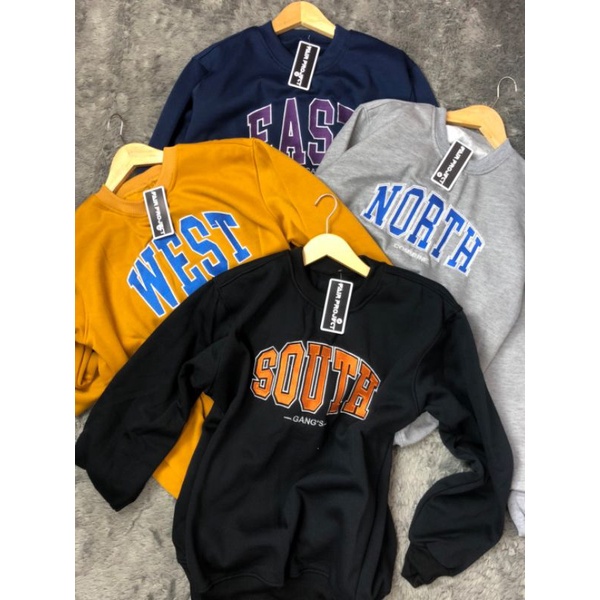 SWEATER CREWNECK BORDIR WEST BORDIR/ CREWNECK OBLONG SOUNTH BORDIR/PRIA/WANITA/COD