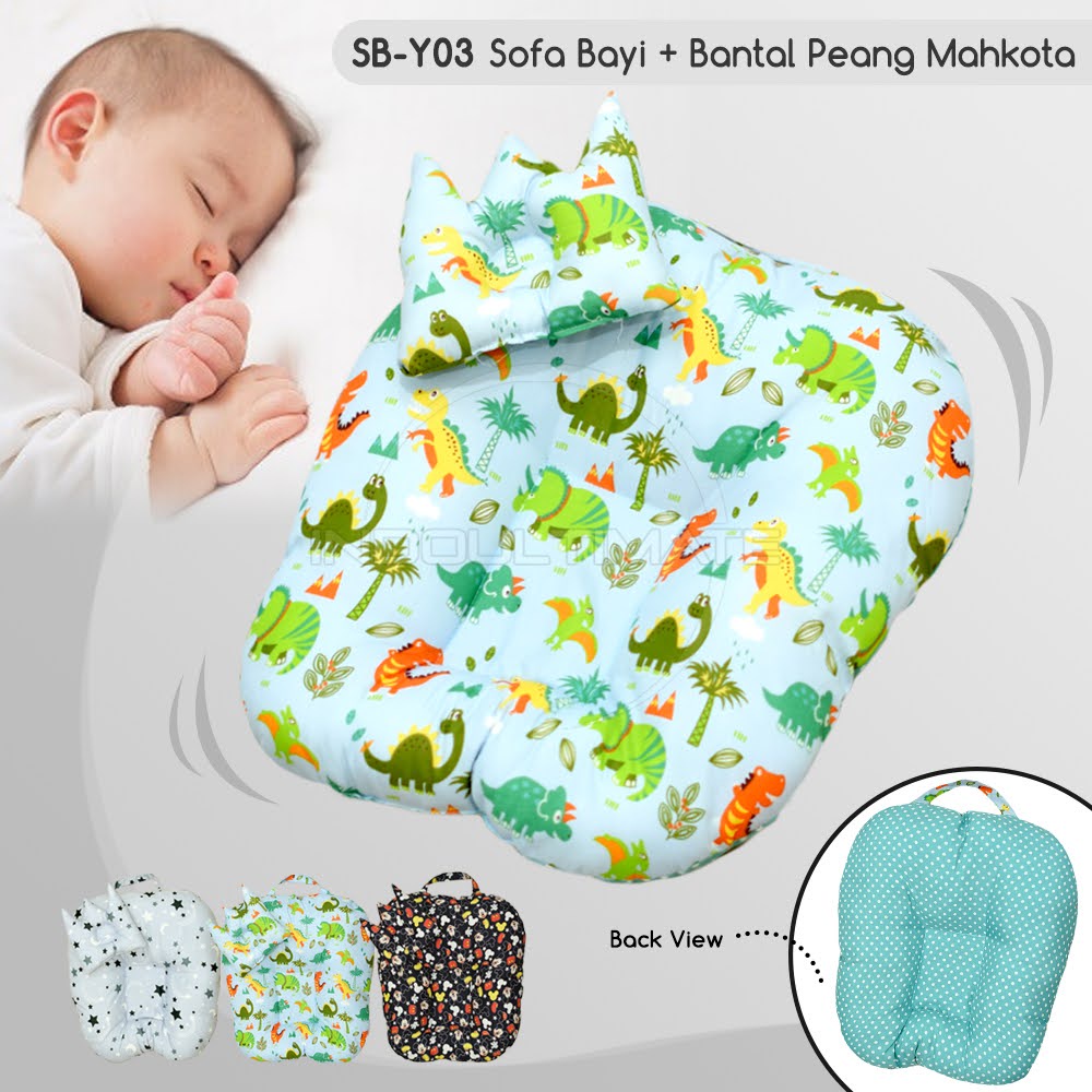 2in1 Sofa Bayi Multifungsi FREE BANTAL MAHKOTA Kasur Bayi Jumbo Tempat Tidur Bayi Matras Bayi Baby Lounger Kasur Tidur Bayi SB-Y03 Kasur Mobil