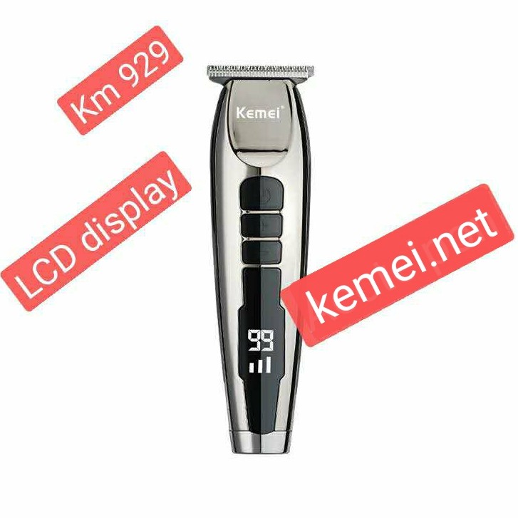 Kemei km-929 LCD wireless hair clipper alat cukur rambut kemei