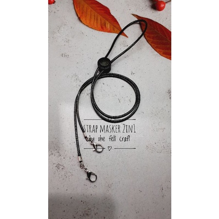 Strap masker hijab konektor masker pria tali masker hitam polos pengait masker hijab