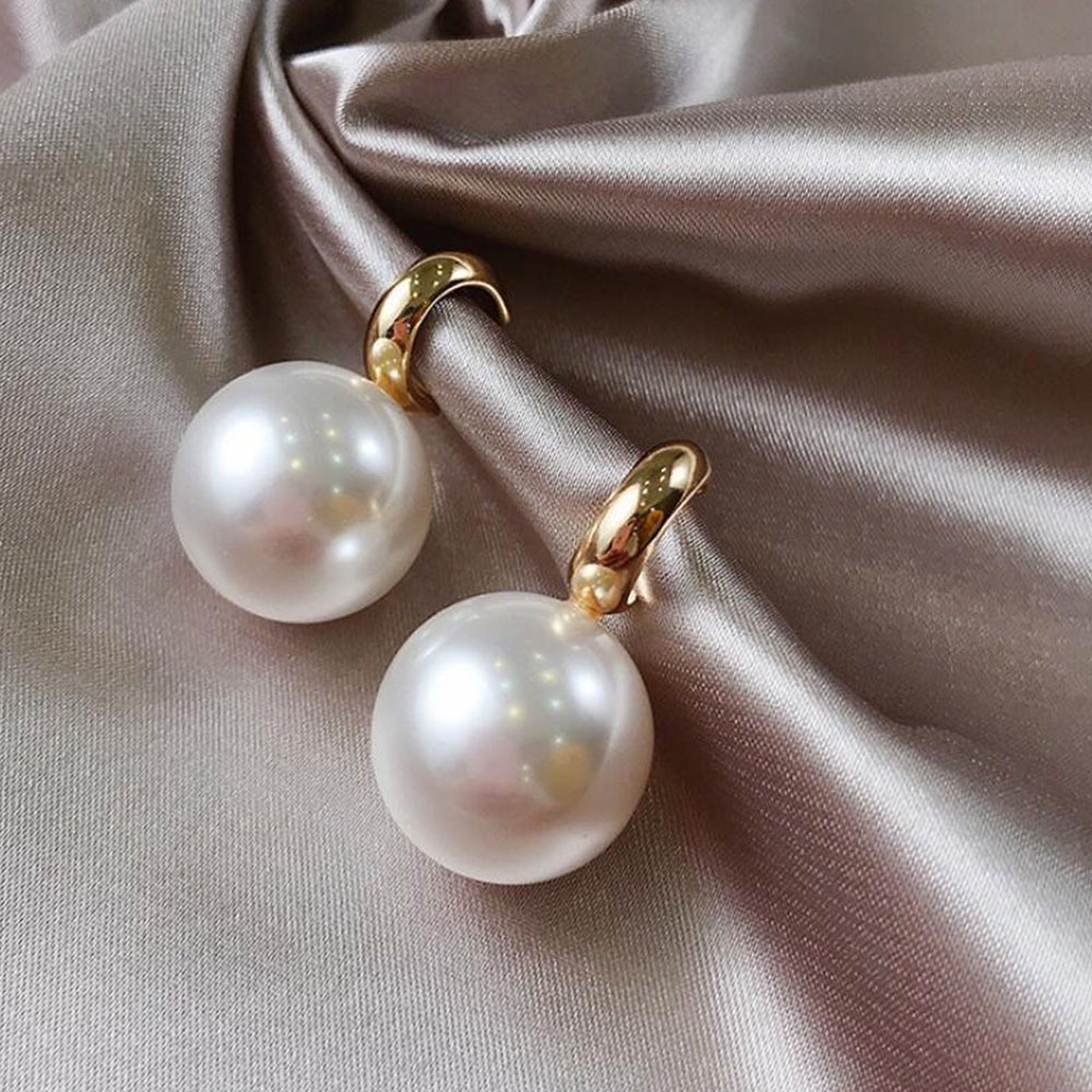 【COD Tangding】Simple Pearl Earrings Female Korean Internet Personality Earstuds Fashion Accessories