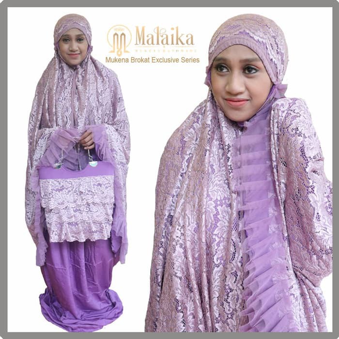 MY MUKENA SUTRA BRUKAT PREMIUM UNGU TUA CANTIK DAN MEWAH