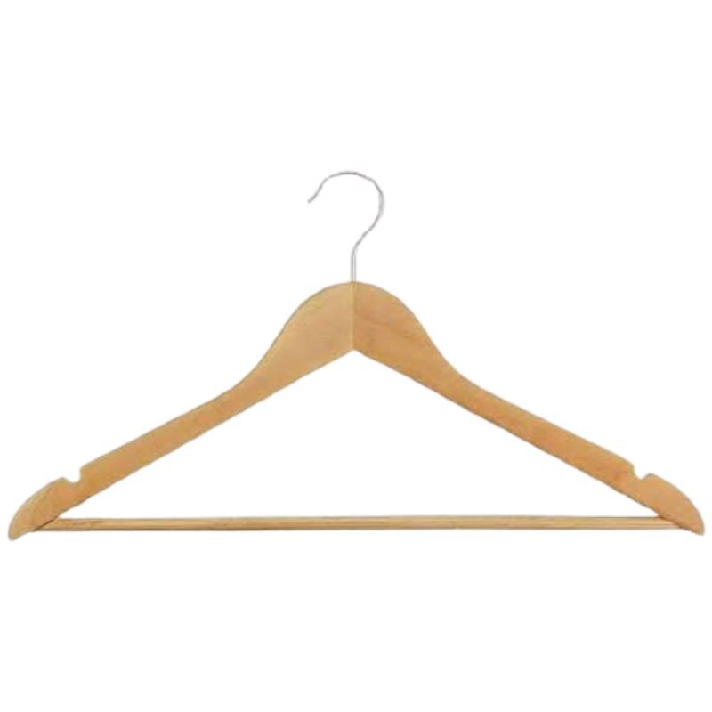 Hanger Kayu Palang Dewasa (wood) Warna Natural 1 Lusin / Gantungan Baju Display ( isi 12 pcs)