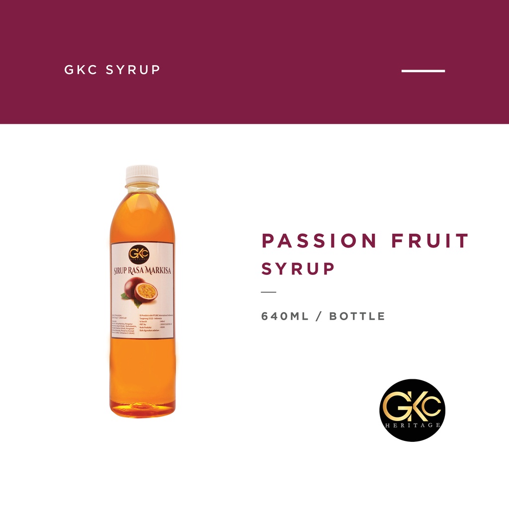 

GKC Heritage Sirup Cair Konsentrat Minuman Markisa - HALAL - 640 mL - Passion Fruit Syrup