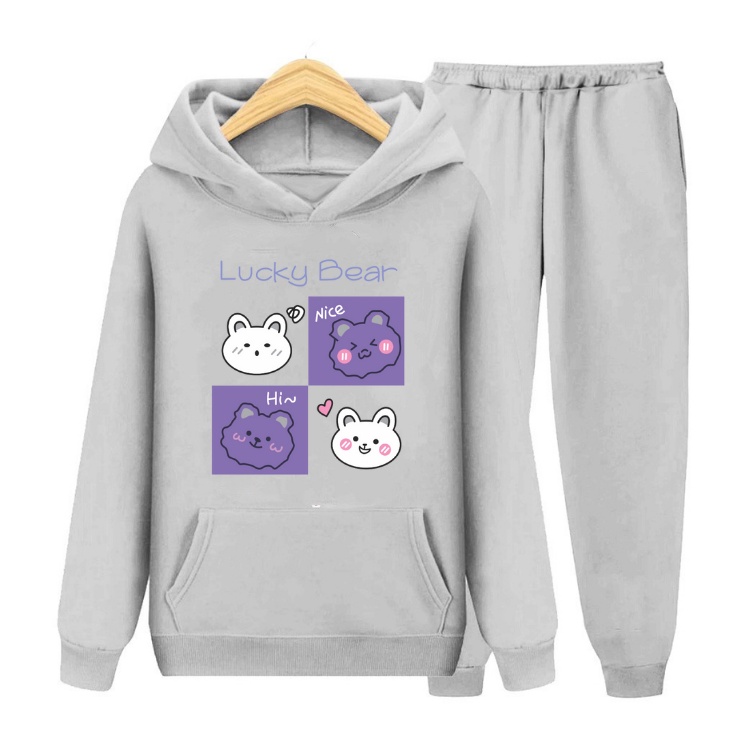 Setelan Sweater anak perempuan LUCKY BEAR /Baju Sweater Hoodie Anak