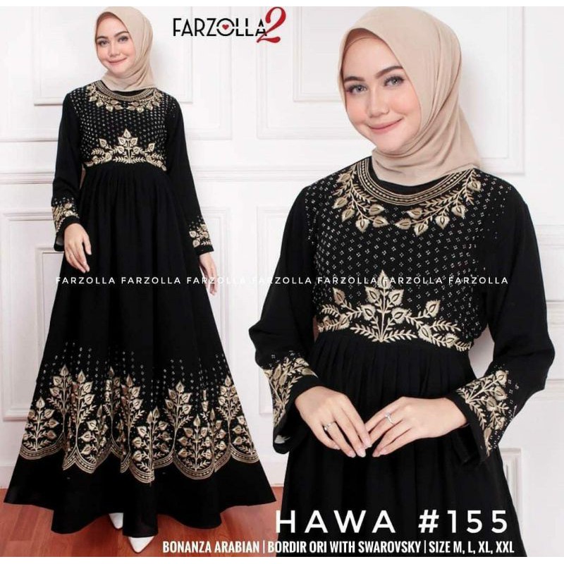 New Abaya Gamis Maxi Dress Arab Saudi Bordir Umroh Dubai Turkey India Wanita Hitam Jubah Syar'i