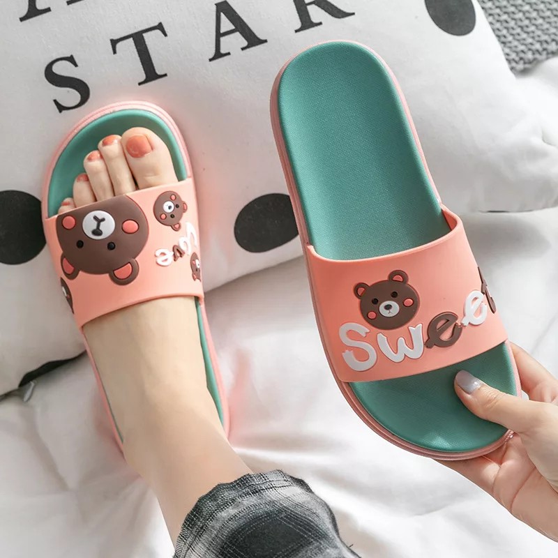 Sandal Slop Wanita Impor Model Sweety Bear - Inno 8801 (36-40) / Sendal Slop Wanita Lucu Karet