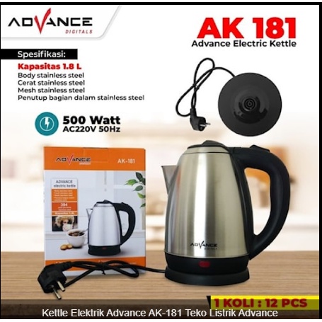 Kettle Elektrik Advance AK-181 Teko Listrik Advance