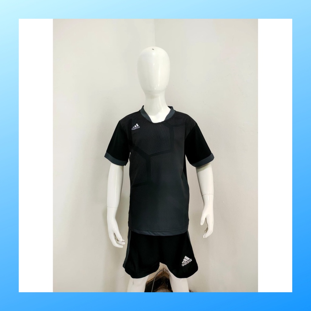 Kaos futsal anak laki-laki jersey sepak bola baju celana setelan jersy perempuan stelan t-shirt outfit seragam kostum olahraga casual suit pakaian jarsey oblong apparel sports jersi soccer ST.AD166 grey