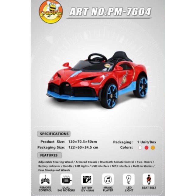 MAINAN MOBIL ANAK PACIFIC PM 7604 RECHARGEABLE SMART WHEEL DRVE