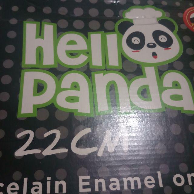 Panci Porcelain Enamel On Steel Tutup Kaca 22cm Hello Panda - Maspion