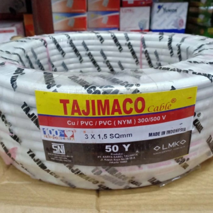 Kabel Listrik NYM Kawat Tembaga Tajimaco 2 x 1.5 mm