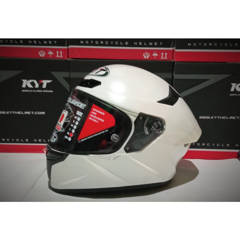Jual Helm KYT TT course white solidkyt ttc solidkyt TT course