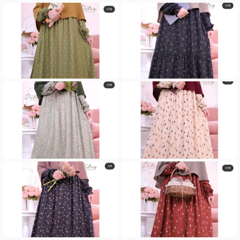 DITSY APRIL RAMADHAN DAN RIJECT SALE TREE MIDNIGHT DAESSYN PEACH TREE LINE GREEN DUSTY LIVA BLACK TR