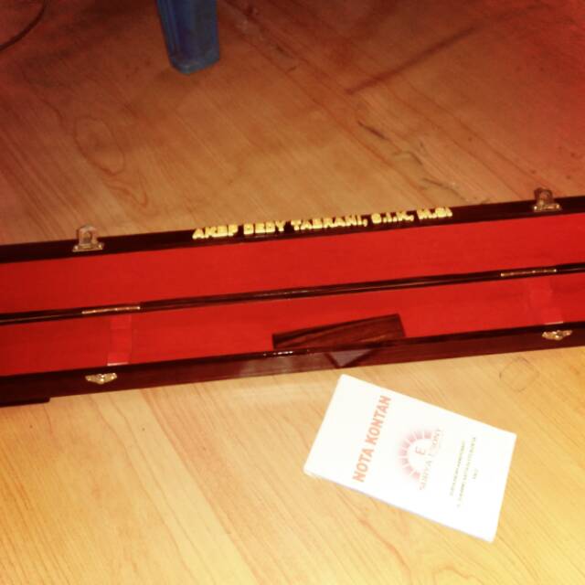 Kotak Tongkat Komando kayu hitam ebony