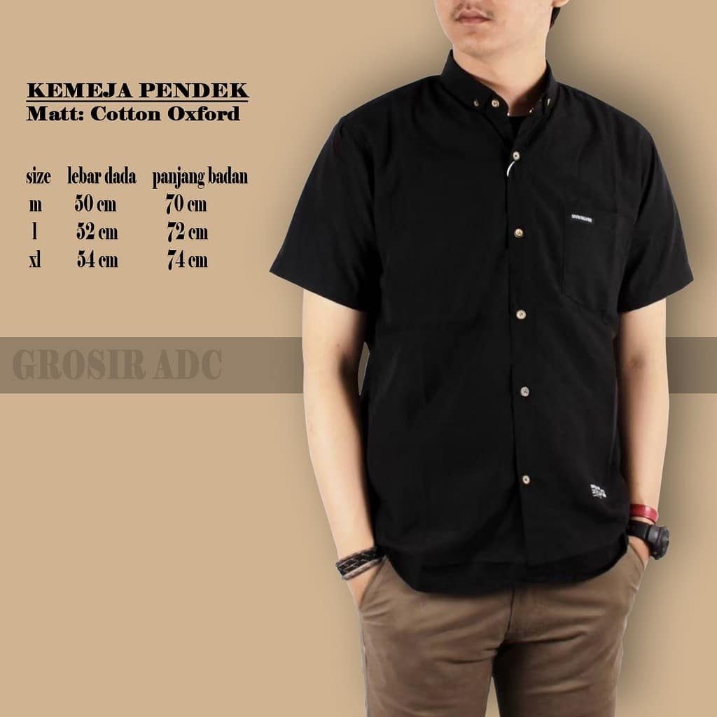 kemeja koko pria lengan panjang new arrival kemko pria Dewasa warna putih hitam ukuran m l xl xxl