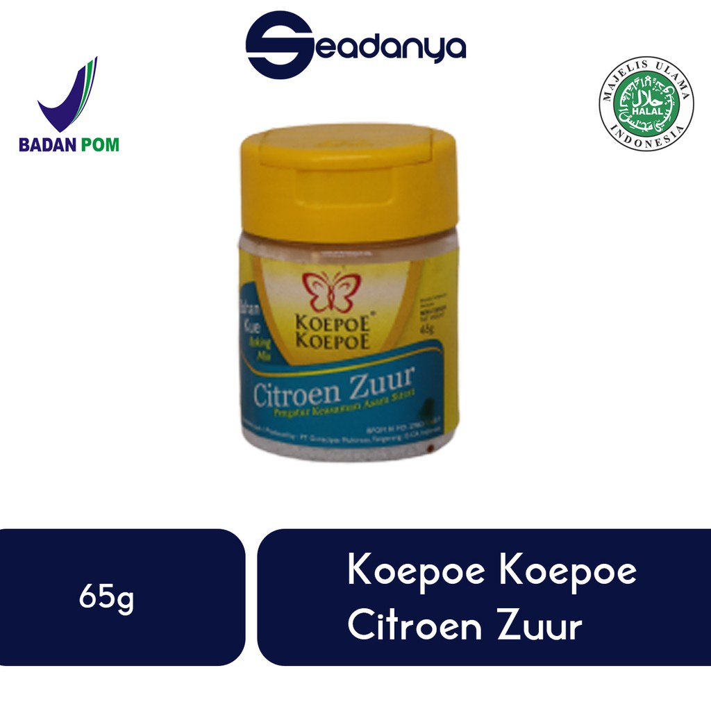 

Citroen Zuur 65g Koepoe Koepoe Pengatur Keasamaan Asam Sitrat - Halal MUI & BPOM