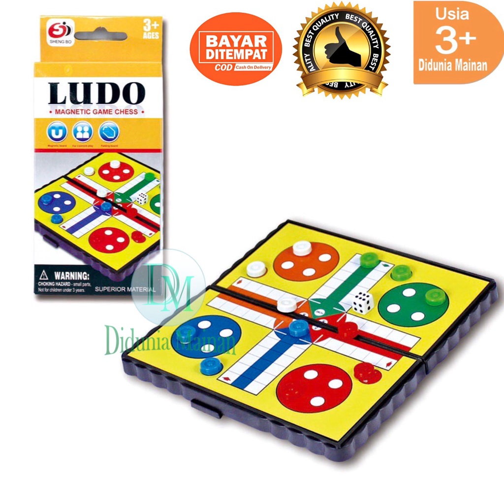 mainan ludo magnet edukasi anak laki laki perempuan papan catur board game set magnetic chess
