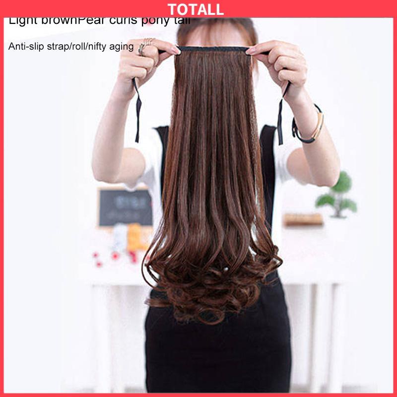 COD Wig Ponytail Panjang Keriting Lace-up Jenis Gelombang Besar Realistis Potongan Wig Alami-Totall