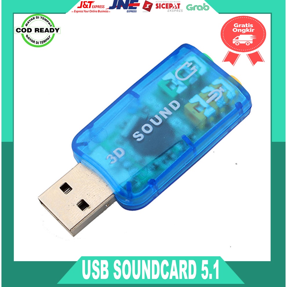 Jual USB SoundCard 5.1 / USB Sound Card Adapter / Soundcard External 5. ...