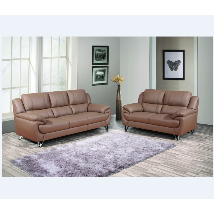 Atria Sofa Half Leather Set Lyle 3 2 1 Seater Dark Tan