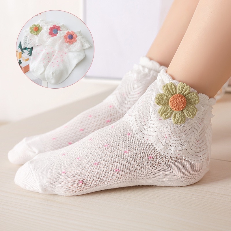 Kaos Kaki Anak Perempuan Import Model Sunflower / Girl Socks