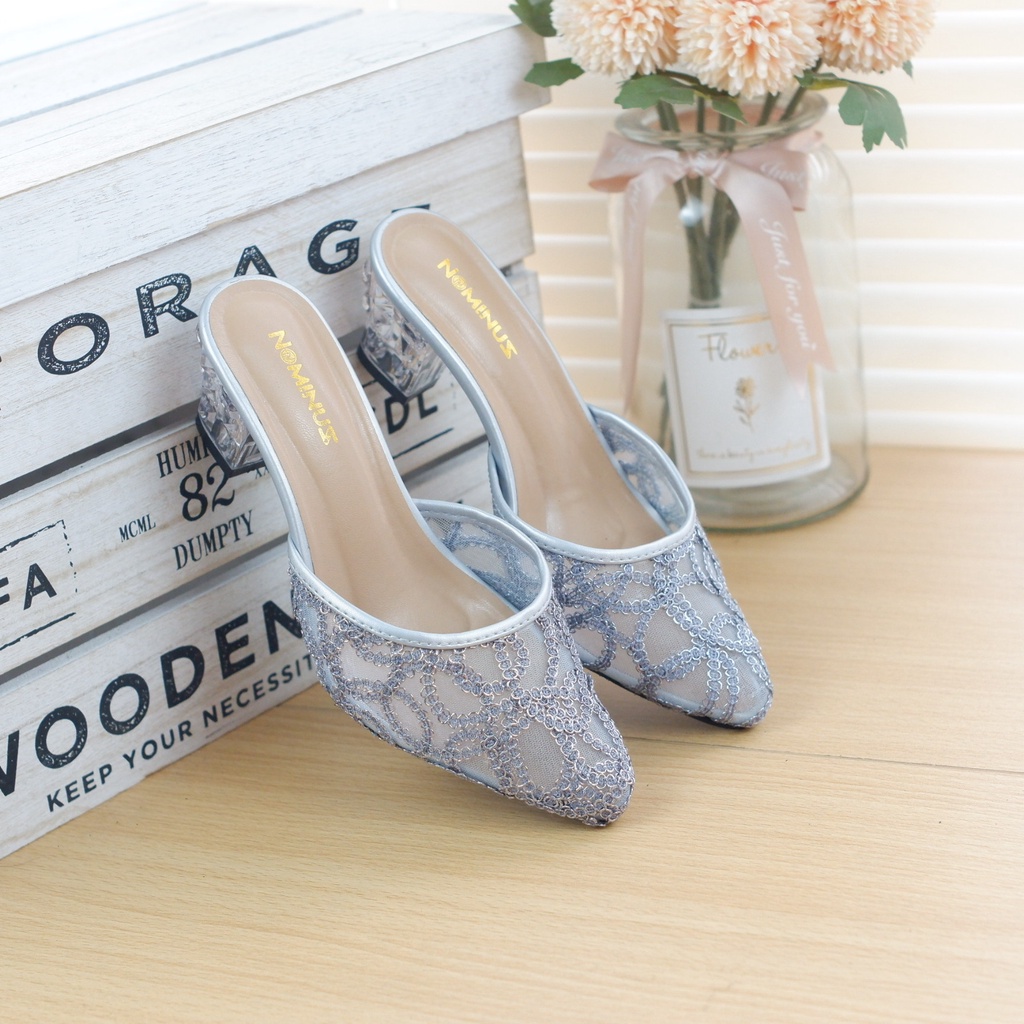 FLASH SALE 7.7 High Heels Kaca Bordir Mote NBR 03