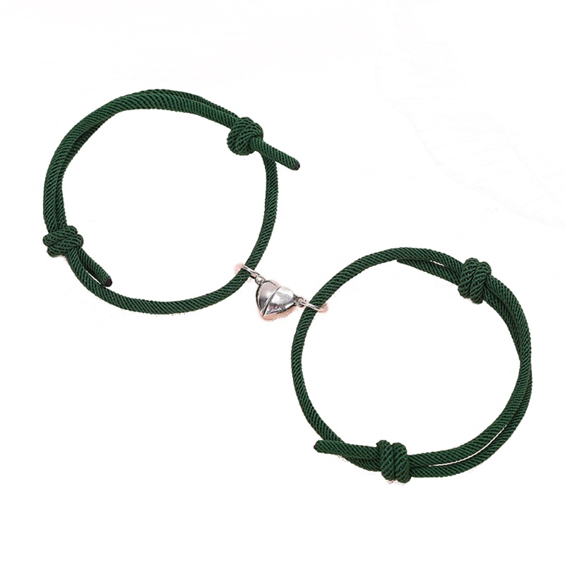 Siy 2pcs Gelang Tali Kepang Magnetik Adjustable Untuk Pria / Wanita / Pasangan