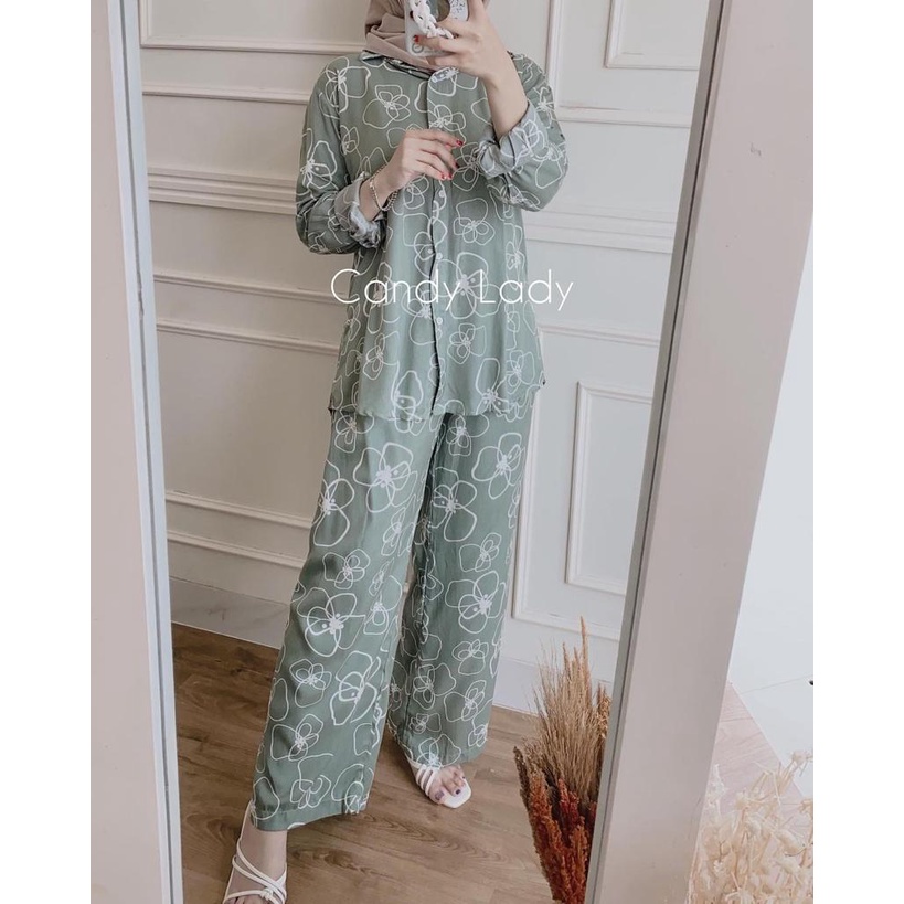 One set Rayon Premium Setelan Piyama Motif Terbaru-Helin Set