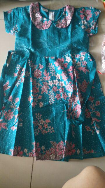 Dress Terusan Batik Anak Perempuan Kd Melati Dasar Warna