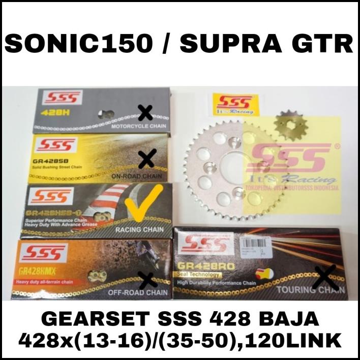 Gir Set Sonic 150 R / Supra Gtr 150 Baja 428 Sss Hsbt